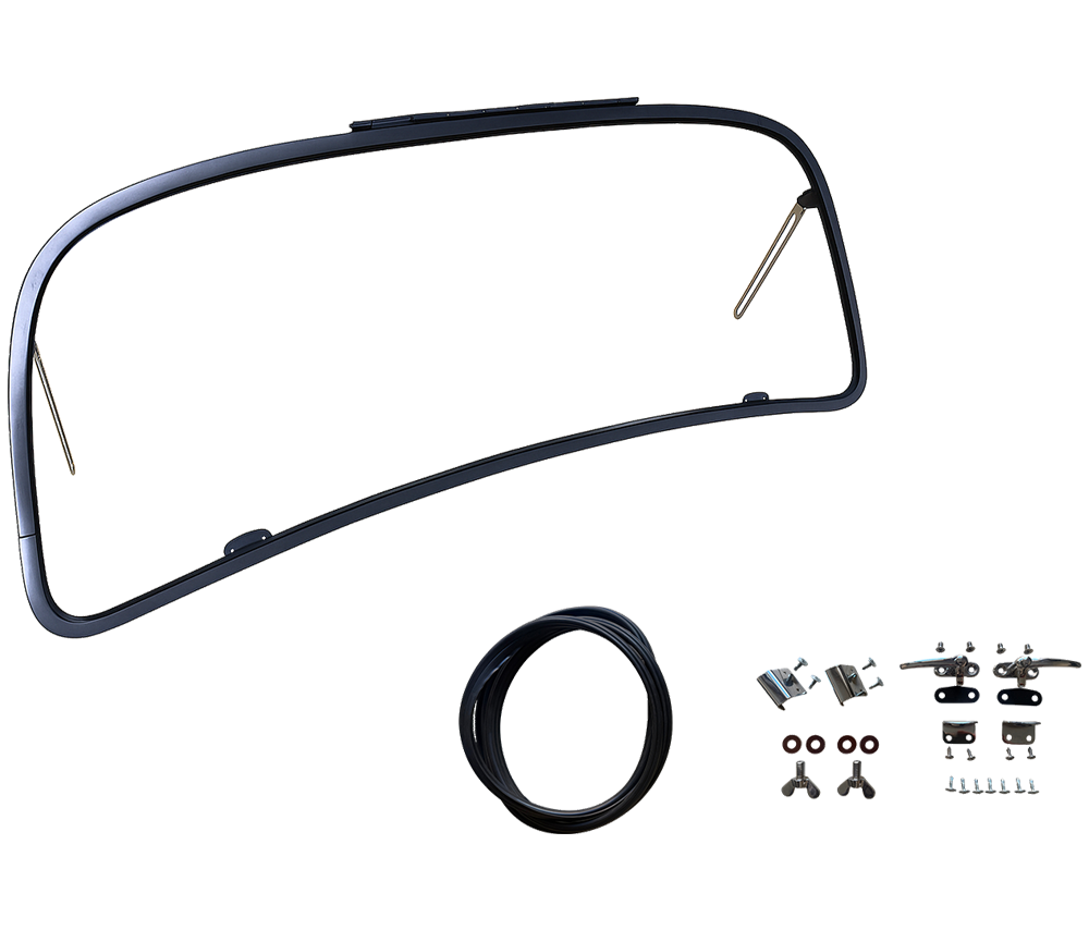 VW Beetle Front Safari Windows, 14-Gauge Bare Steel, 1958–64