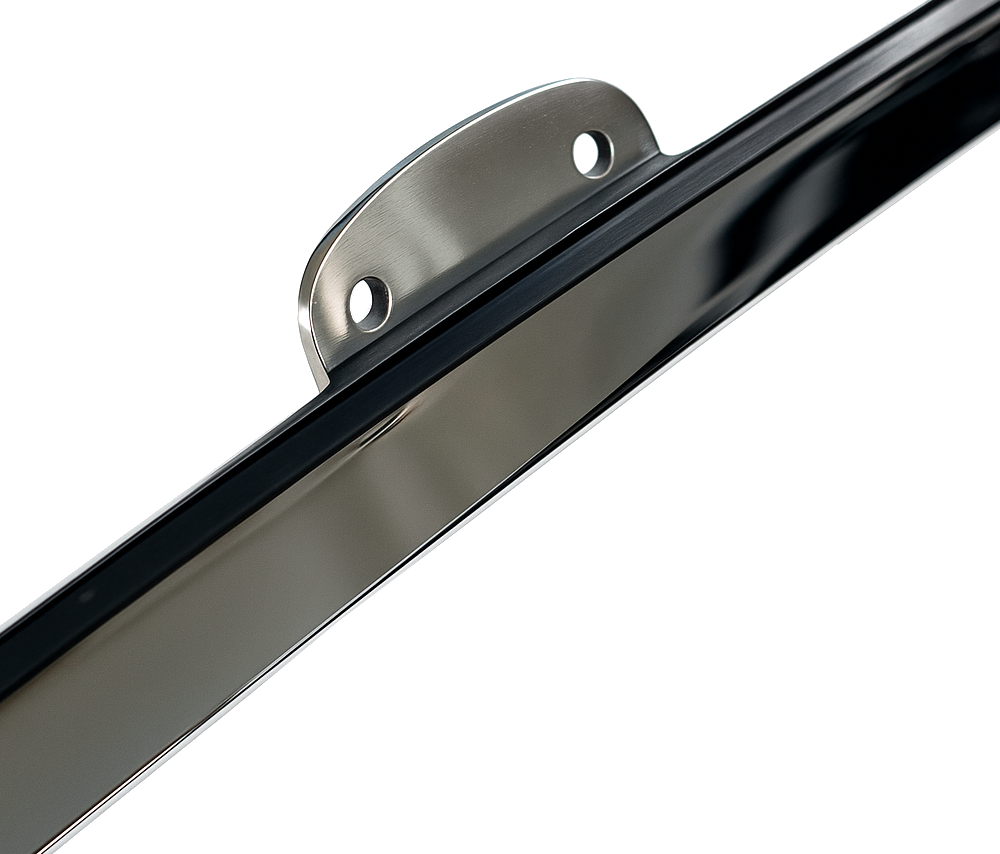 VW Beetle Front Safari Window, Slightly Curved, 14-Gauge Chrome Steel, 1965–72