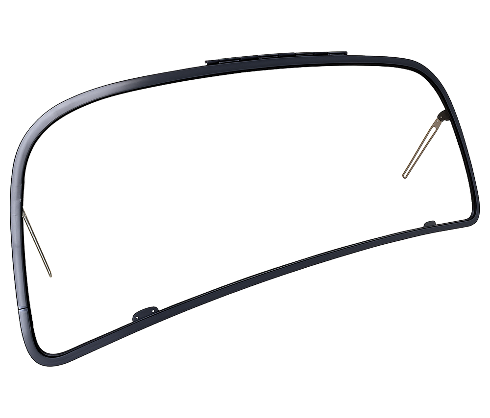 VW Beetle Front Safari Windows, Slightly Curved, 14-Gauge Bare Steel, 1965–72