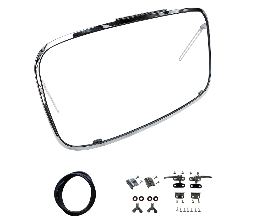 VW Beetle Rear Safari Window, 14-Gauge Chrome Steel, 1965–72