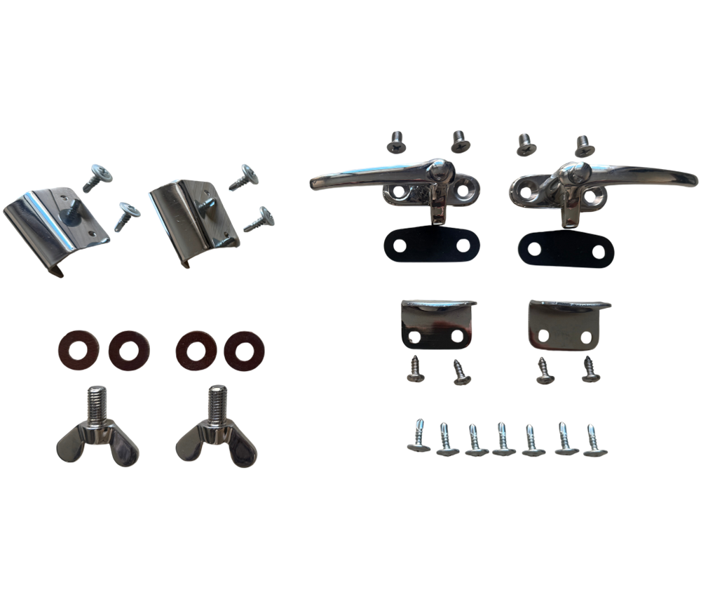 VW Beetle Front Safari Window, Slightly Curved, 14-Gauge Chrome Steel, 1965–72