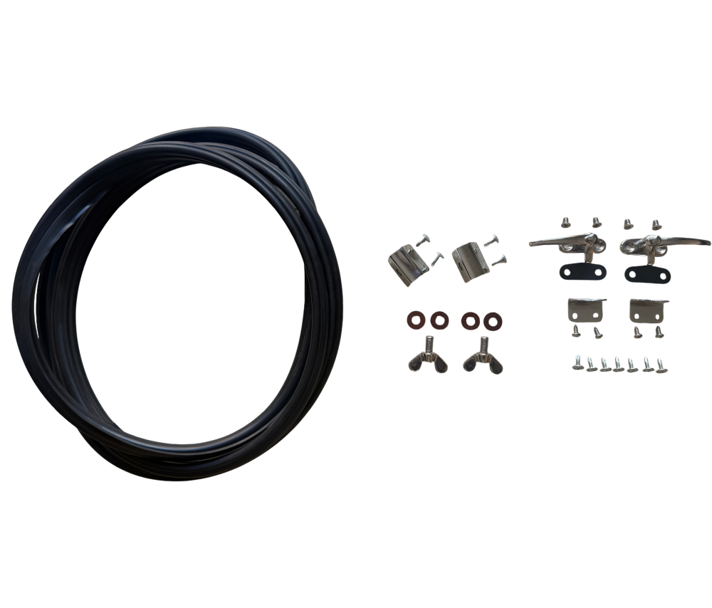 VW Beetle Front Safari Window, Slightly Curved, 14-Gauge Chrome Steel, 1965–72