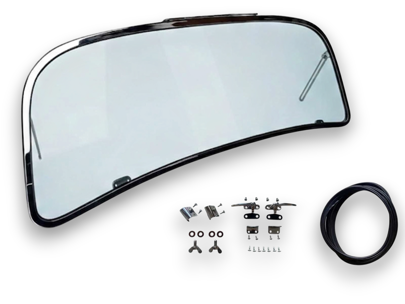 VW Beetle Front Safari Window, 14-Gauge Chrome Steel, 1958-64