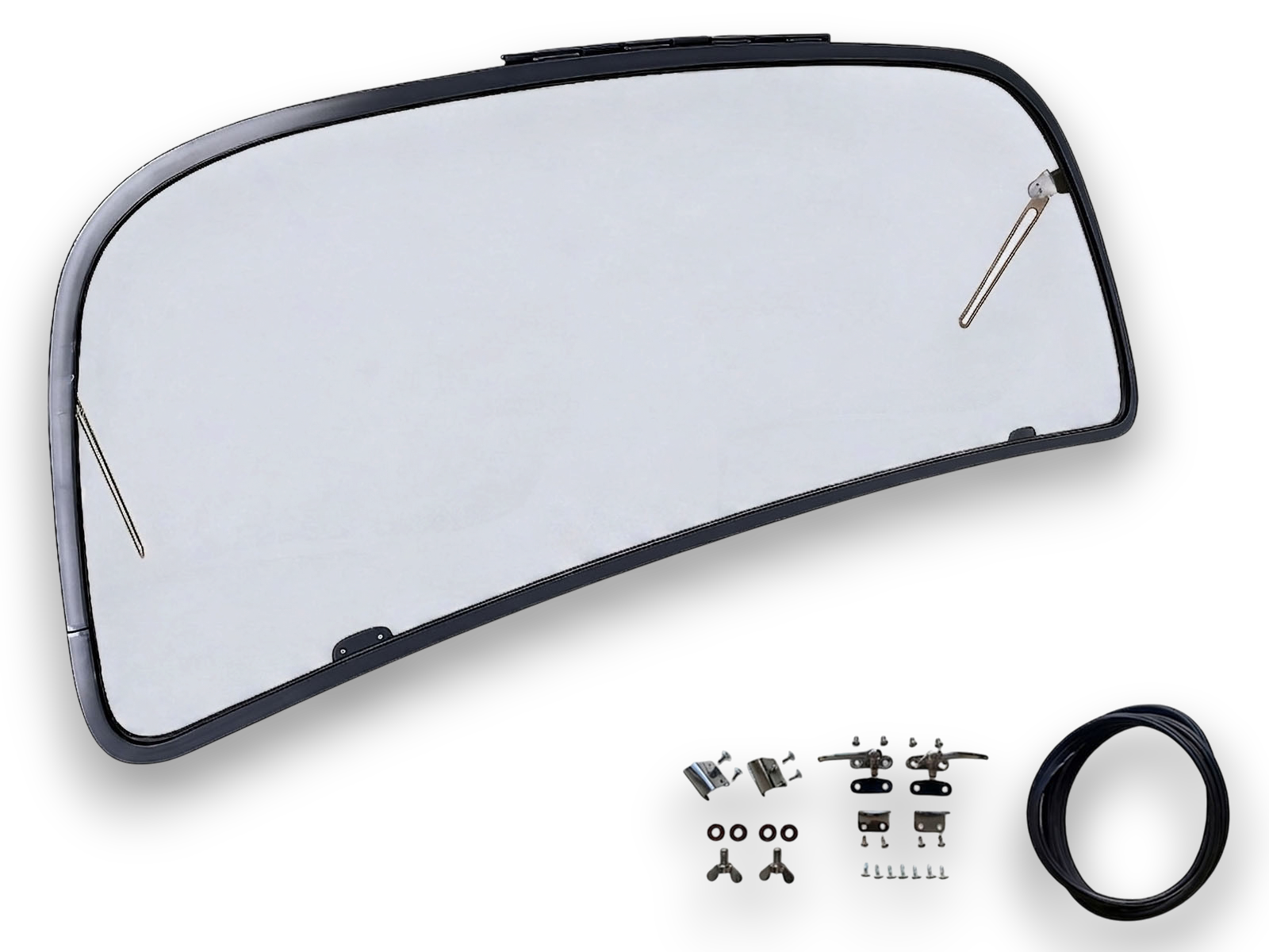 VW Beetle Front Safari Window, Slightly Curved, 14-Gauge Primer Steel, 1965-72