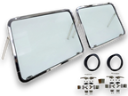 VW Bus Front Safari Windows, 14-Gauge Steel Chrome, 1955-67